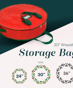 Alternative view of Handy Laundry Christmas Wreath Storage Bag - 2-PACK Durable. Tarp Material. Zipper. Sturdy Carry Handle. Dust. Pest Protection - Ideal Home. Garage Organization for Holiday Wreath Decoration (30)
